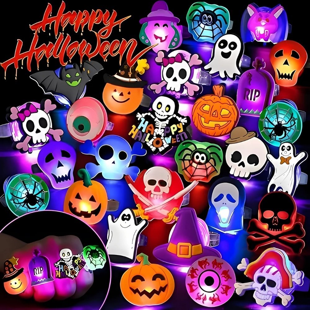 Halloween LED Rings Pack (50 pcs) - TrendyTots