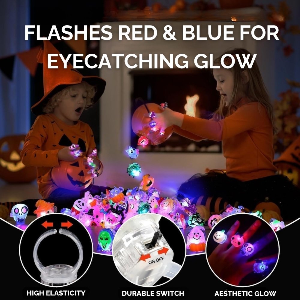 Halloween LED Rings Pack (50 pcs) - TrendyTots